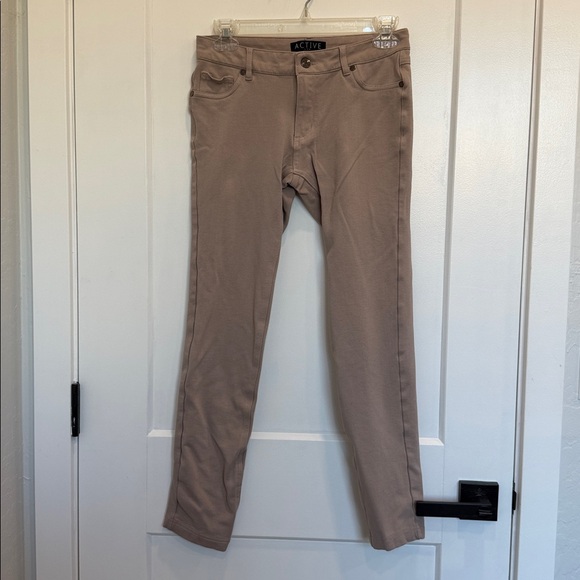 Active USA Beige Casual Legging Pants - Picture 1 of 3